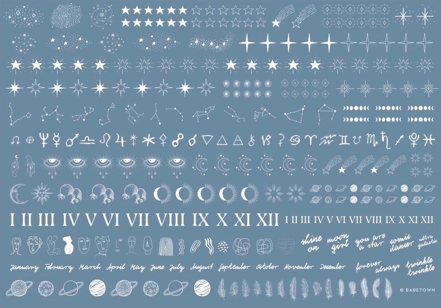 Babetown Nailart Sticker – Moon and Stars Collection