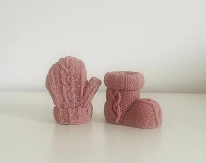 Wollschuh-Kerze Beige