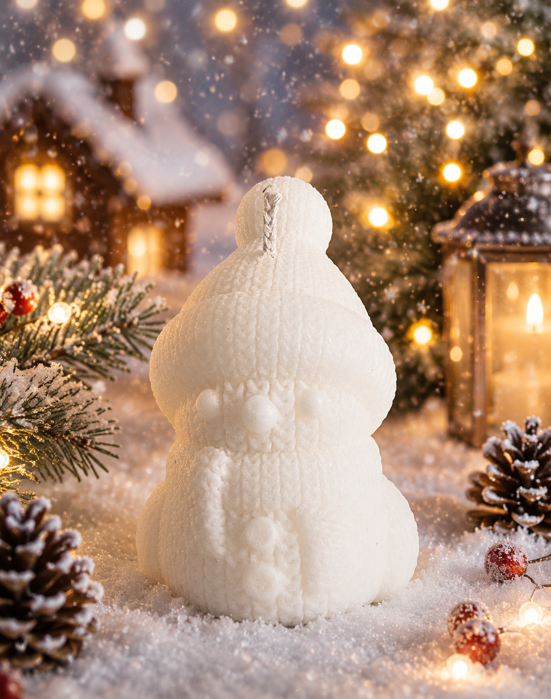 Schneemann-Kerze Large