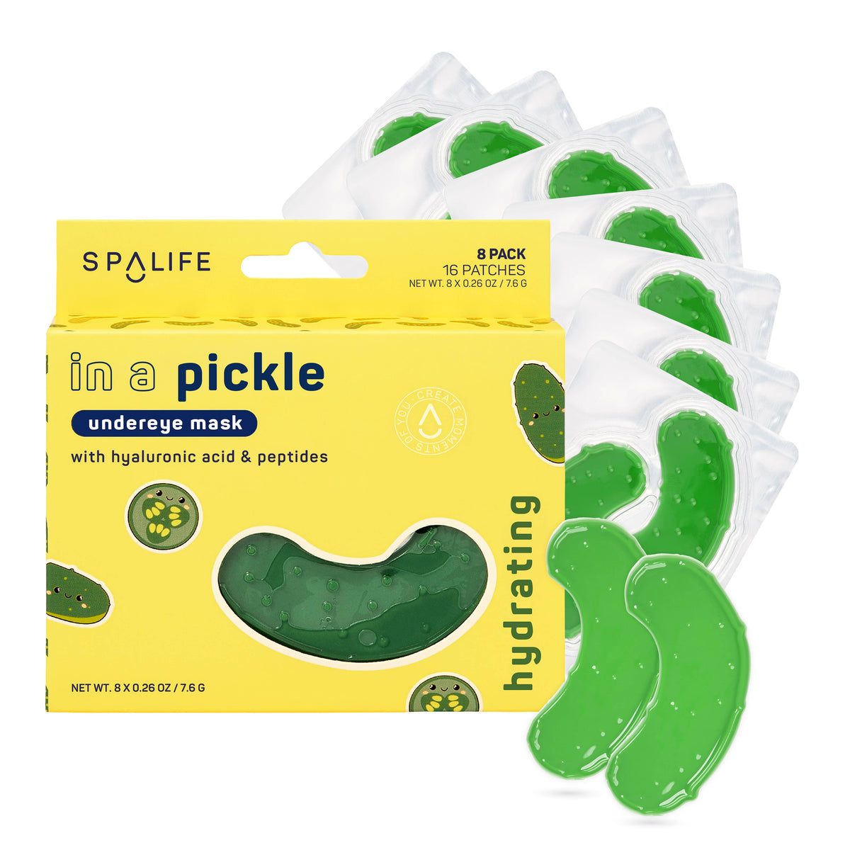 Feuchtigkeitsspendende Augenpads in Gurkenform | Spa-Hautpflege-Geschenk 8er-Pack