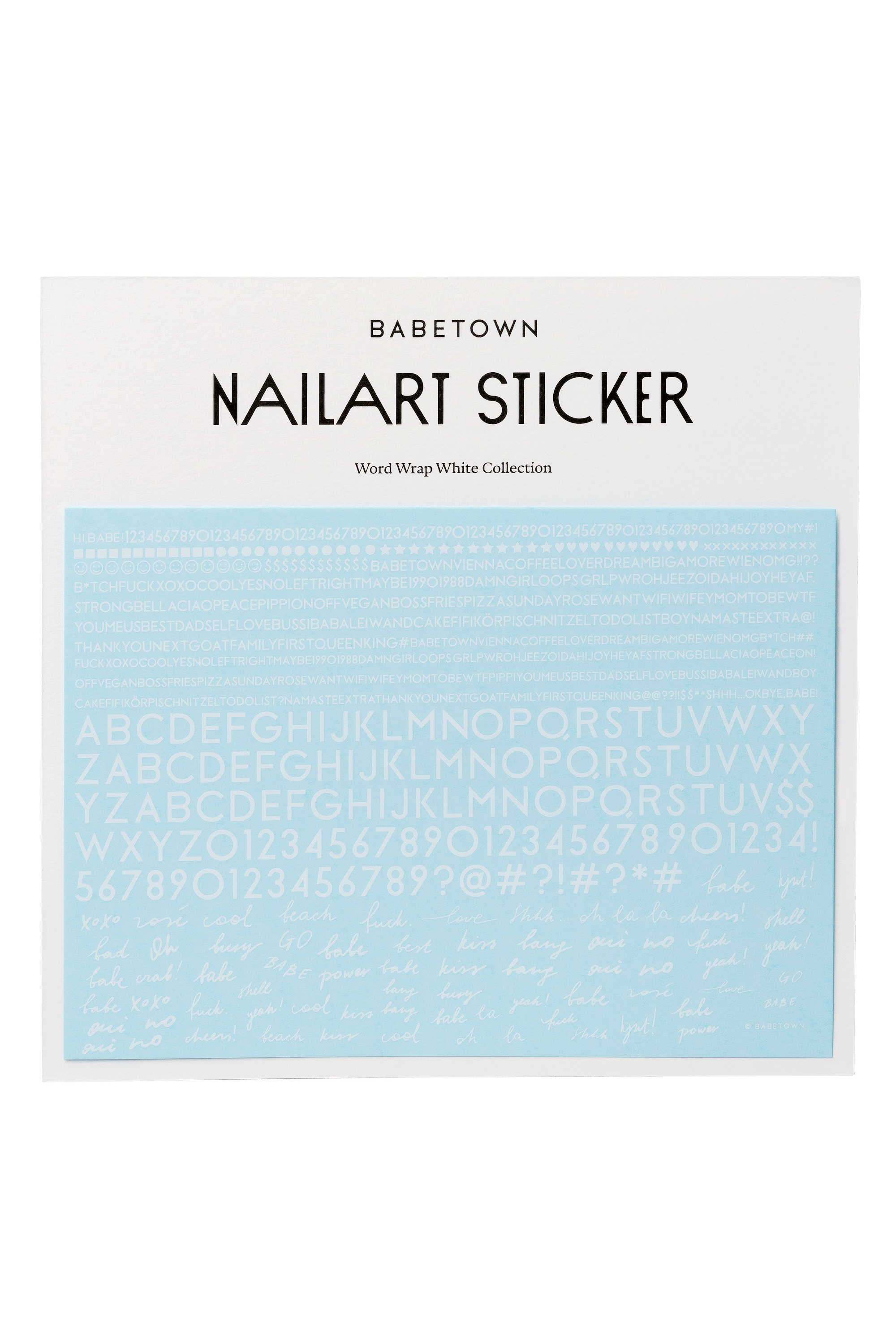 Babetown Nailart Sticker – Word Wrap White Collection